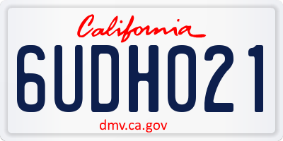 CA license plate 6UDH021