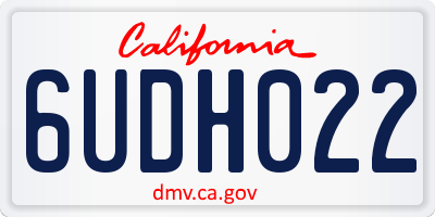 CA license plate 6UDH022