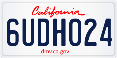 CA license plate 6UDH024