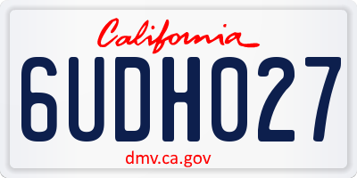 CA license plate 6UDH027