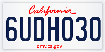 CA license plate 6UDH030