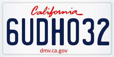 CA license plate 6UDH032
