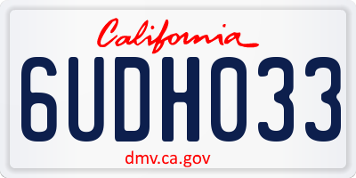 CA license plate 6UDH033