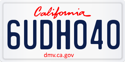 CA license plate 6UDH040