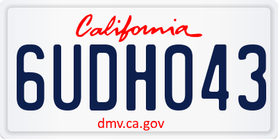 CA license plate 6UDH043