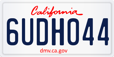 CA license plate 6UDH044