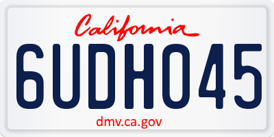 CA license plate 6UDH045