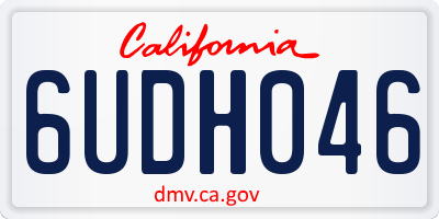 CA license plate 6UDH046