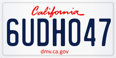 CA license plate 6UDH047