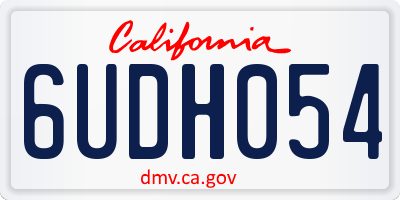 CA license plate 6UDH054