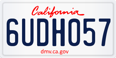 CA license plate 6UDH057
