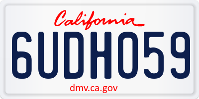 CA license plate 6UDH059