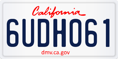 CA license plate 6UDH061