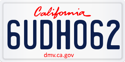 CA license plate 6UDH062