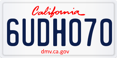 CA license plate 6UDH070