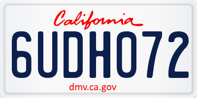 CA license plate 6UDH072