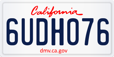 CA license plate 6UDH076