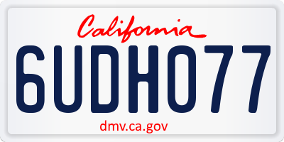 CA license plate 6UDH077