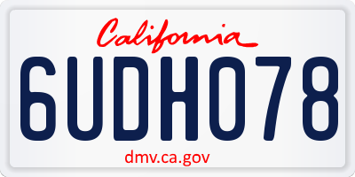 CA license plate 6UDH078