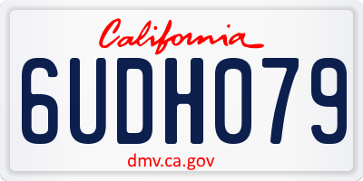 CA license plate 6UDH079