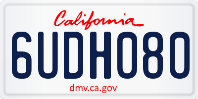 CA license plate 6UDH080