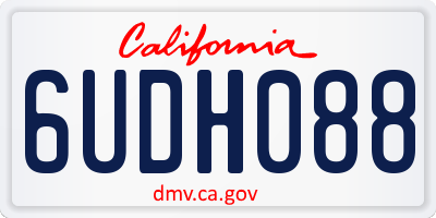 CA license plate 6UDH088