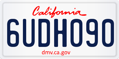 CA license plate 6UDH090