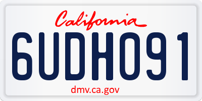 CA license plate 6UDH091