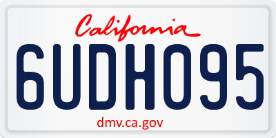 CA license plate 6UDH095