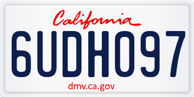 CA license plate 6UDH097