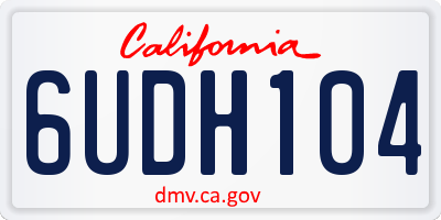 CA license plate 6UDH104