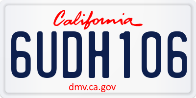 CA license plate 6UDH106