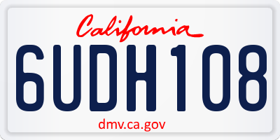 CA license plate 6UDH108