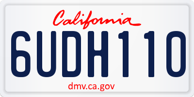 CA license plate 6UDH110