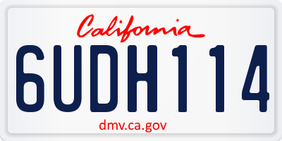 CA license plate 6UDH114