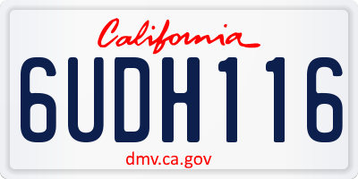 CA license plate 6UDH116