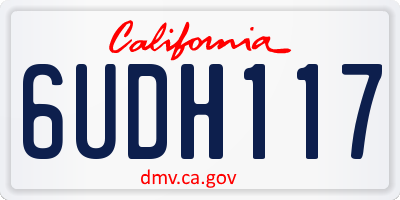 CA license plate 6UDH117