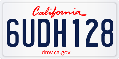 CA license plate 6UDH128