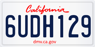 CA license plate 6UDH129