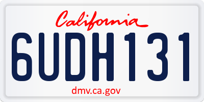 CA license plate 6UDH131