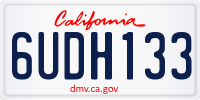 CA license plate 6UDH133