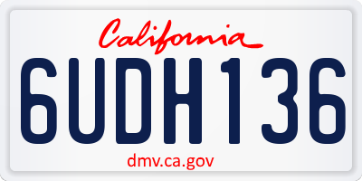 CA license plate 6UDH136