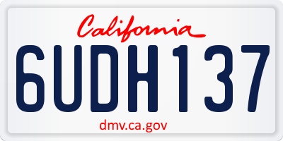 CA license plate 6UDH137