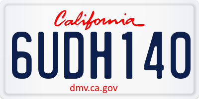 CA license plate 6UDH140