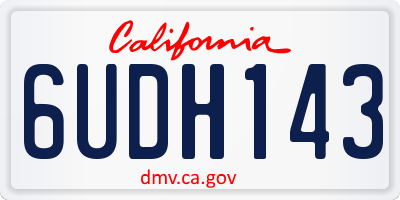 CA license plate 6UDH143
