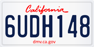 CA license plate 6UDH148