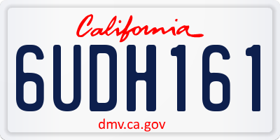 CA license plate 6UDH161