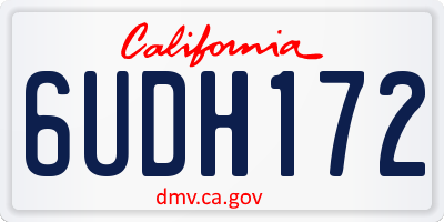 CA license plate 6UDH172