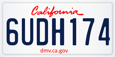CA license plate 6UDH174