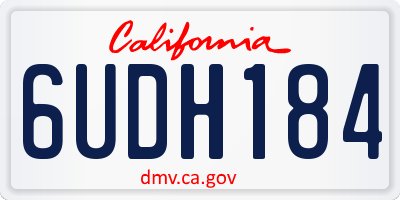 CA license plate 6UDH184